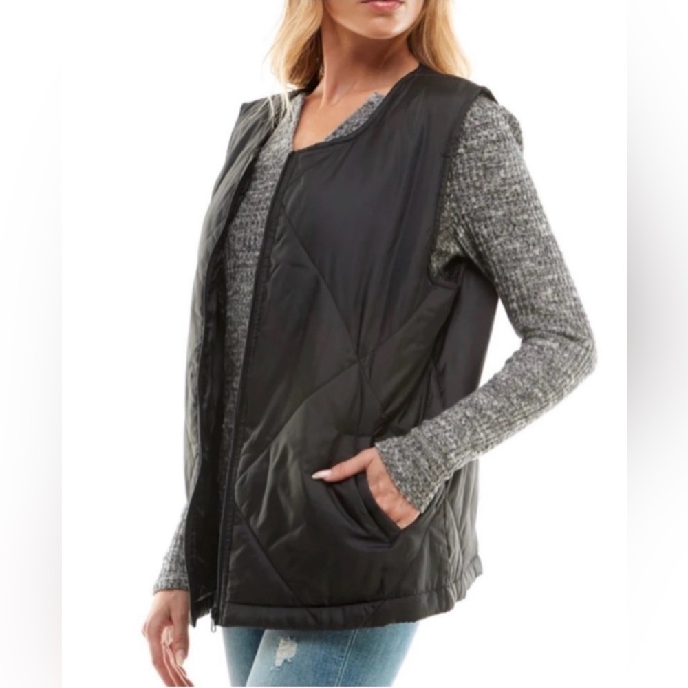 Socialite Black Quilted Vest